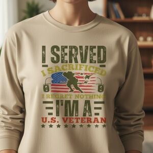 US Vetaran T-shirt I Served I Sacrificed I Regret Noting long sleeve S M L XL